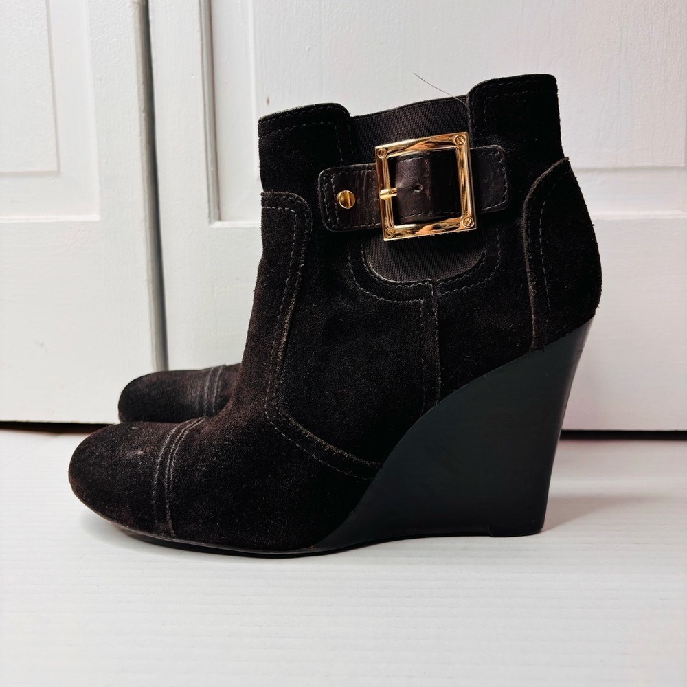 TORY BURCH Adrienne Brown Suede Ankle Booties Size 8